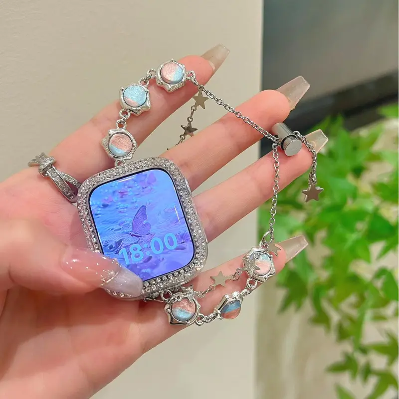 KVZUVUU Apple Compatibility Watch Band Cat's Eye Stone Material-5