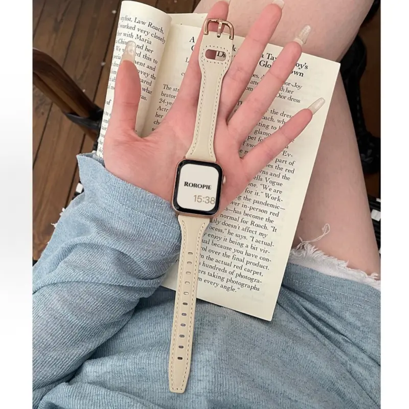 KVZUVUU Apple Compatibility Watch Band Genuine Leather Material-1