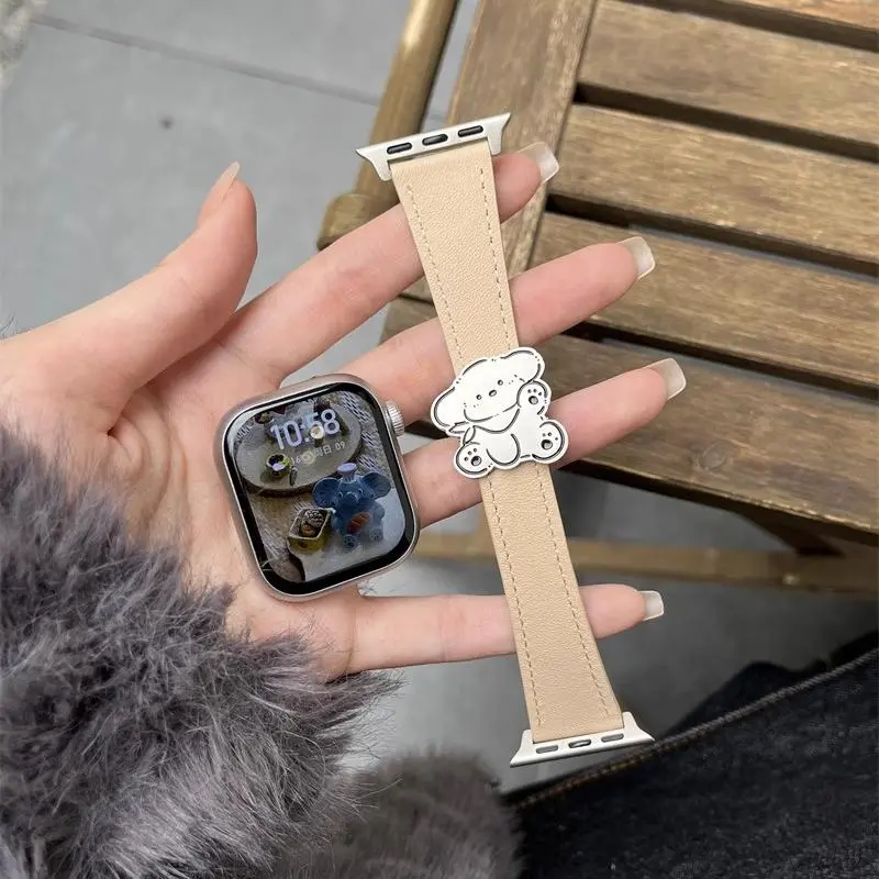 KVZUVUU Apple Compatibility Watch Band Cowhide Leather Material-7