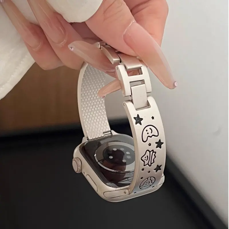 KVZUVUU Watch Band Apple Compatibility Metal-4