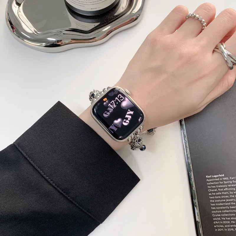 KVZUVUU Apple Compatibility Watch Band Metal-13