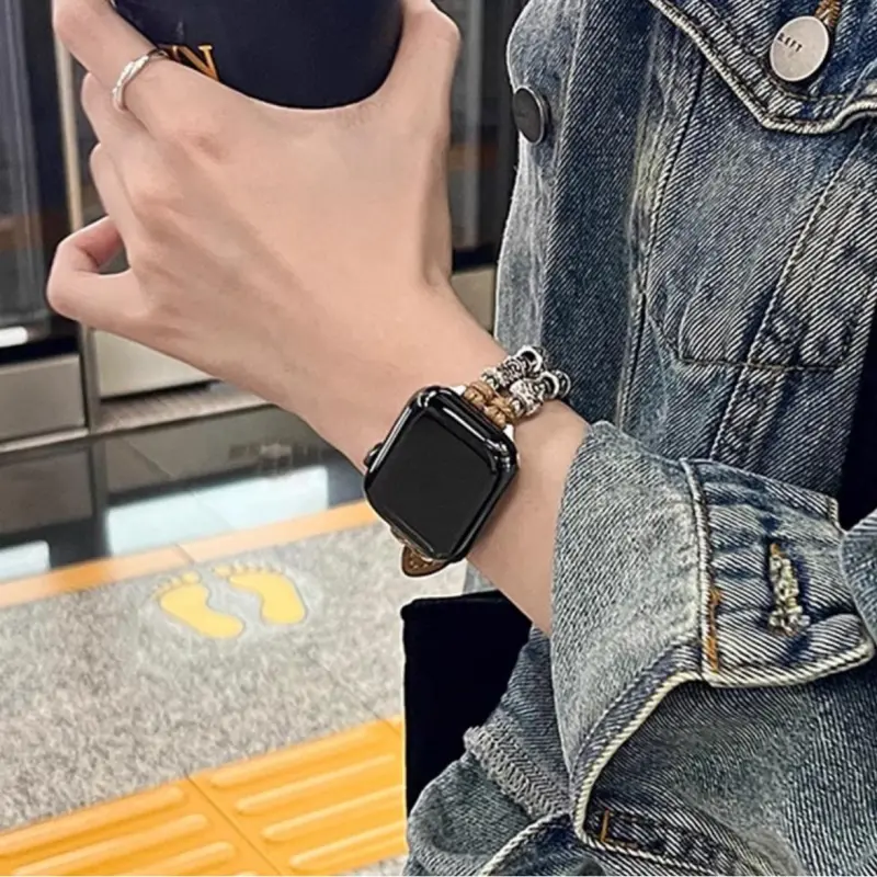 KVZUVUU Apple Compatibility Watch Band Cowhide Leather Material-2