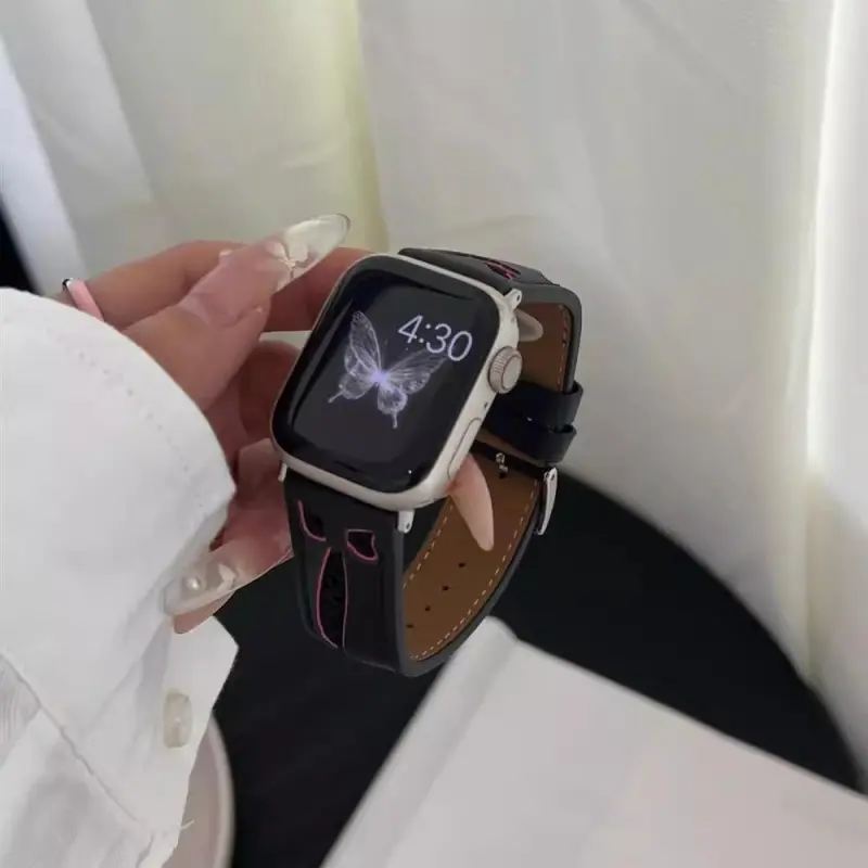 KVZUVUU Watch Band Apple Compatibility Cowhide Leather Material-21