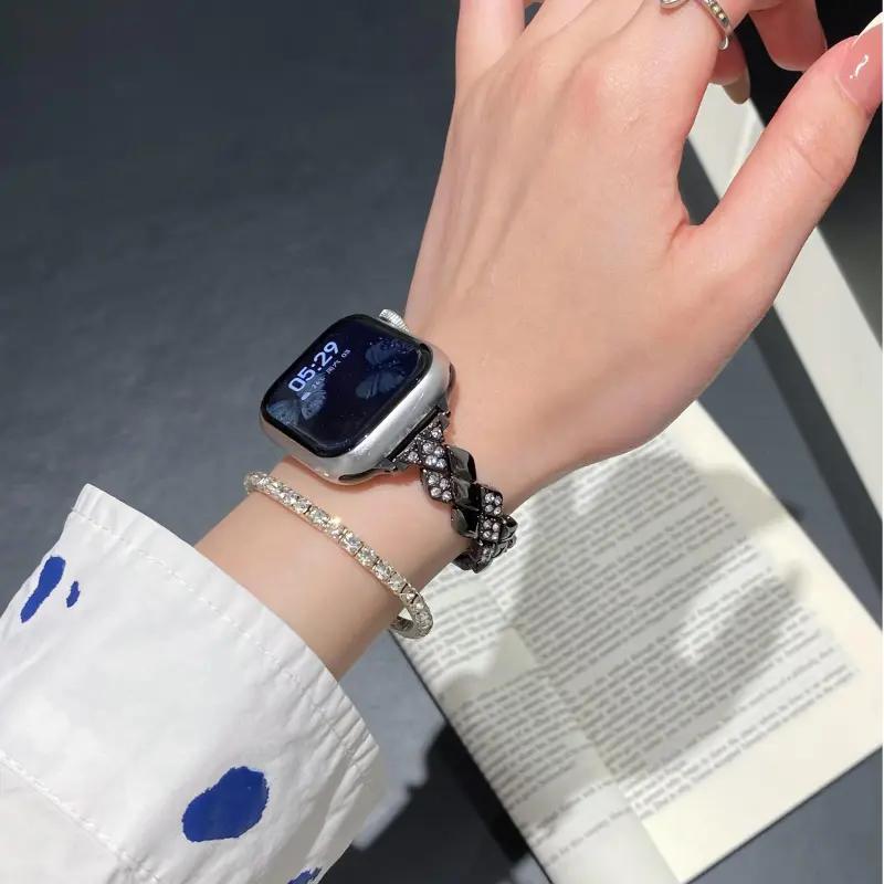 KVZUVUU Apple Compatibility Watch Band Metal-19