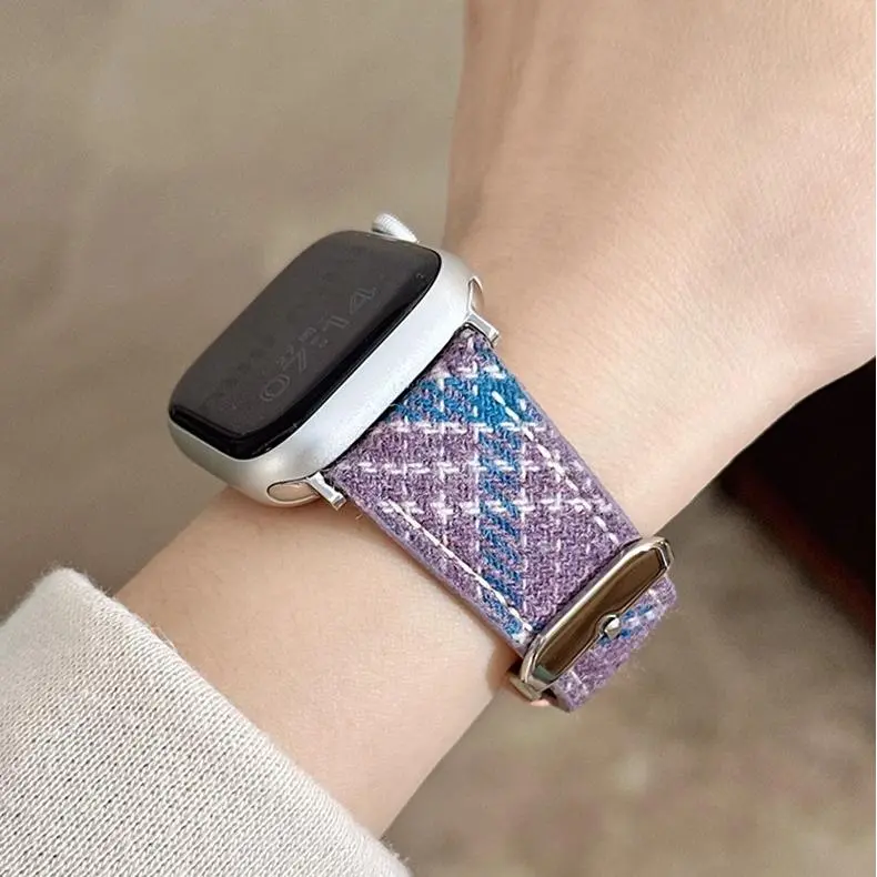 KVZUVUU Watch Band Apple Compatibility Wool Felt, Leather Material-5