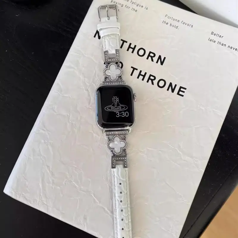 KVZUVUU Watch Band Apple Compatibility Metal Leather Material-15