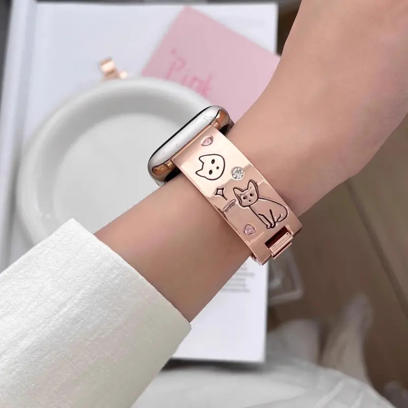 KVZUVUU Watch Band Apple Compatibility Metal-12