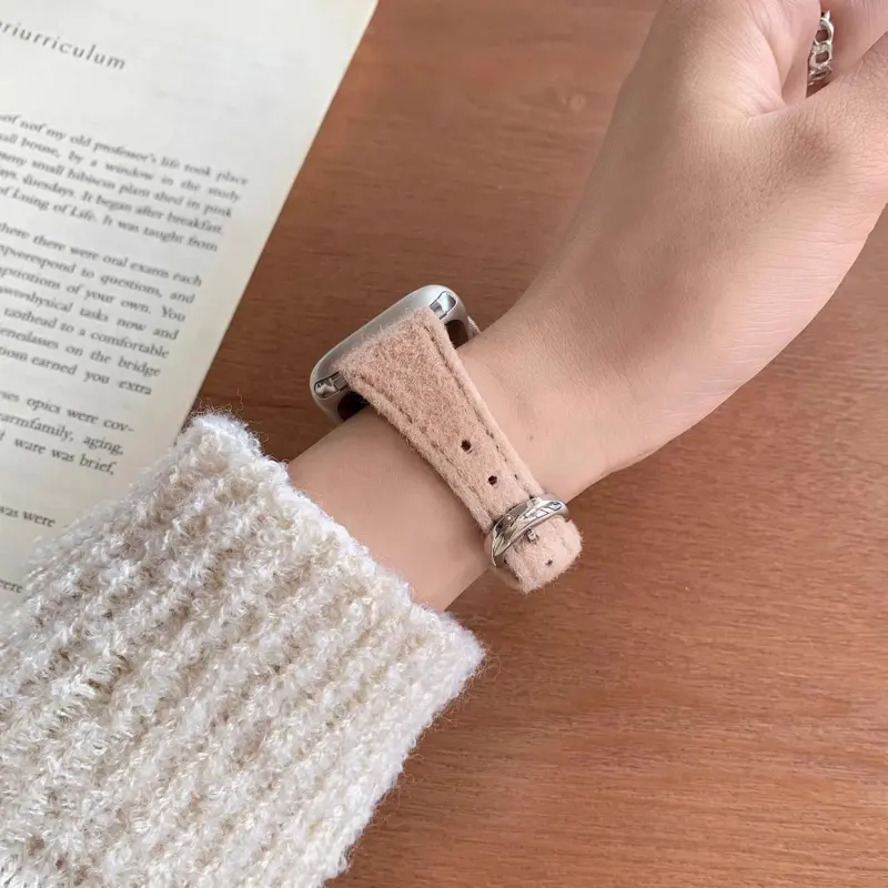 KVZUVUU Watch Band Apple Compatibility Woolen, Metal-8