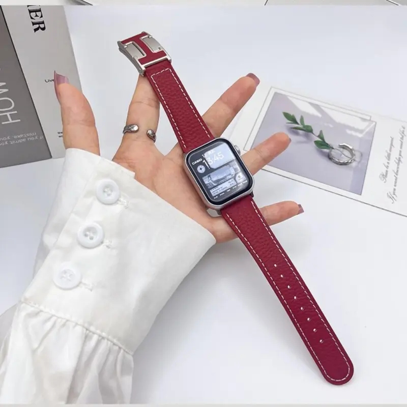 KVZUVUU Apple Compatibility Watch Band Cowhide Leather Material-13