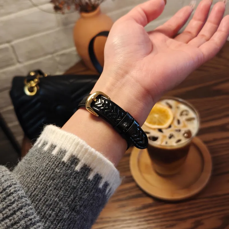 KVZUVUU Apple Compatibility Watch Band Cowhide Leather Material-2