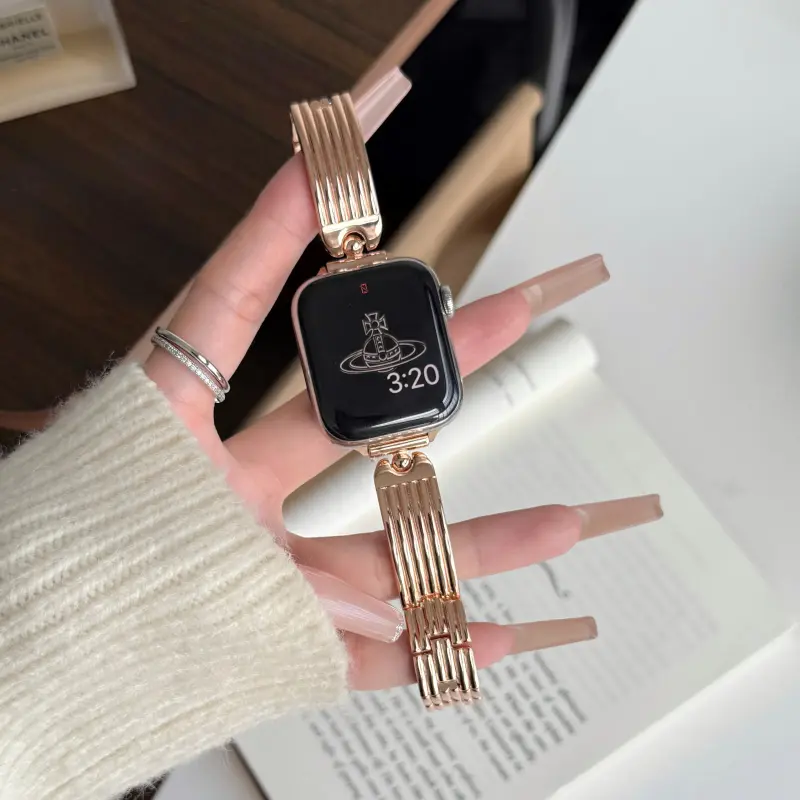KVZUVUU Apple Compatibility Watch Band Metal-6