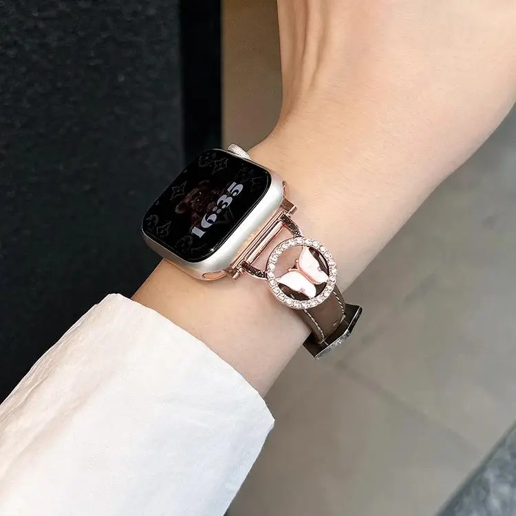 KVZUVUU Apple Compatibility Watch Band Cowhide Leather Material-7