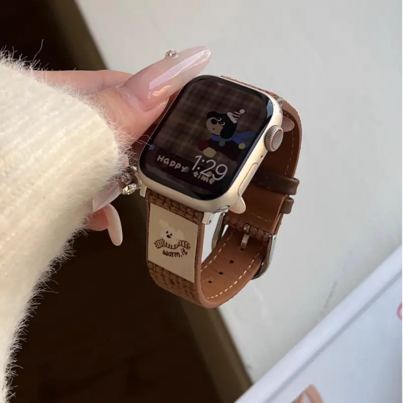 KVZUVUU Watch Band Apple Compatibility Leather-26