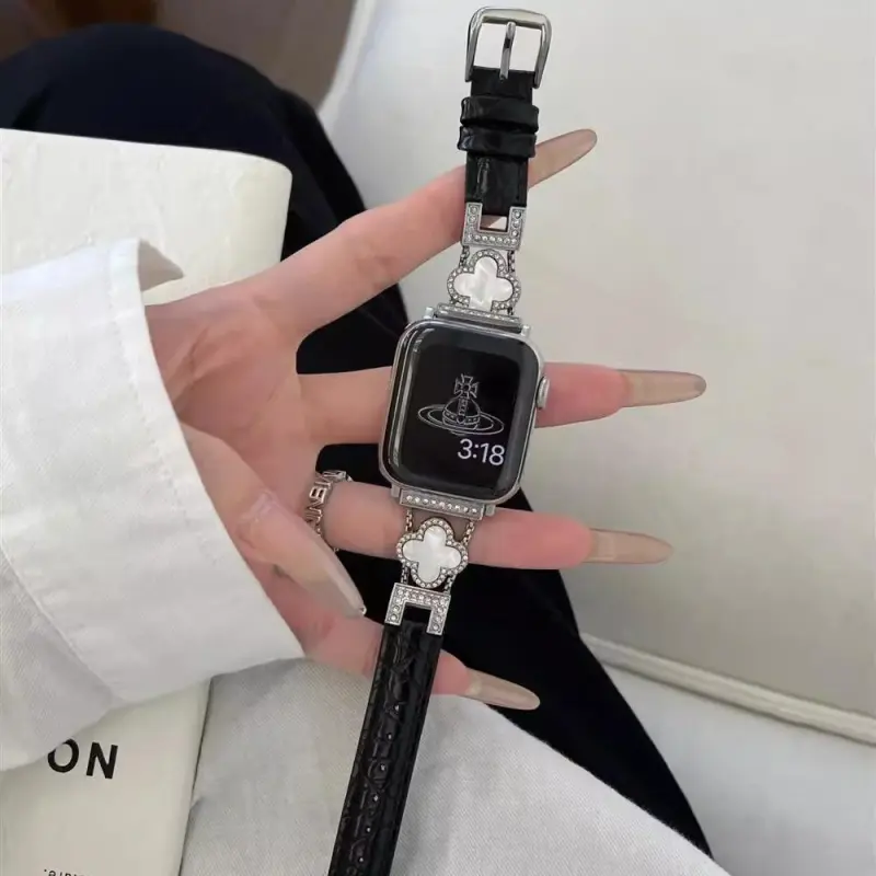 KVZUVUU Watch Band Apple Compatibility Metal Leather Material-25