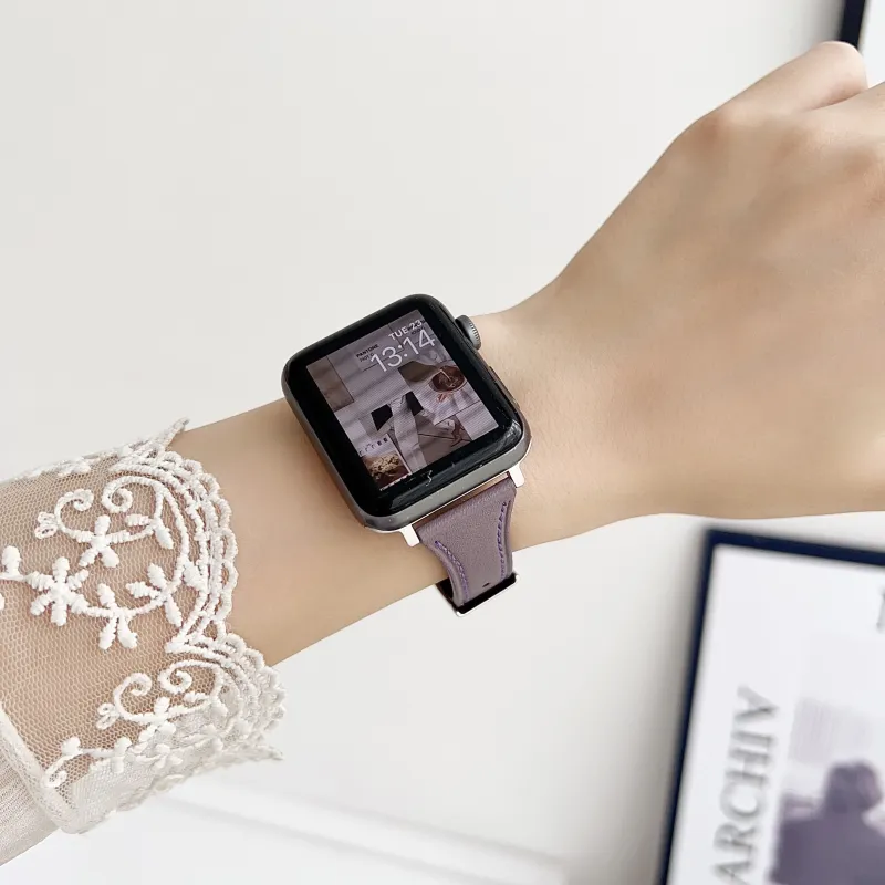 KVZUVUU Apple Compatibility Watch Band Leather-7
