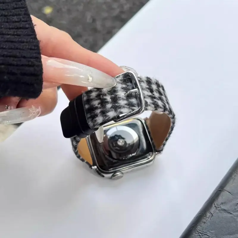 KVZUVUU Watch Band Apple Compatibility Metal, Leather Material-23