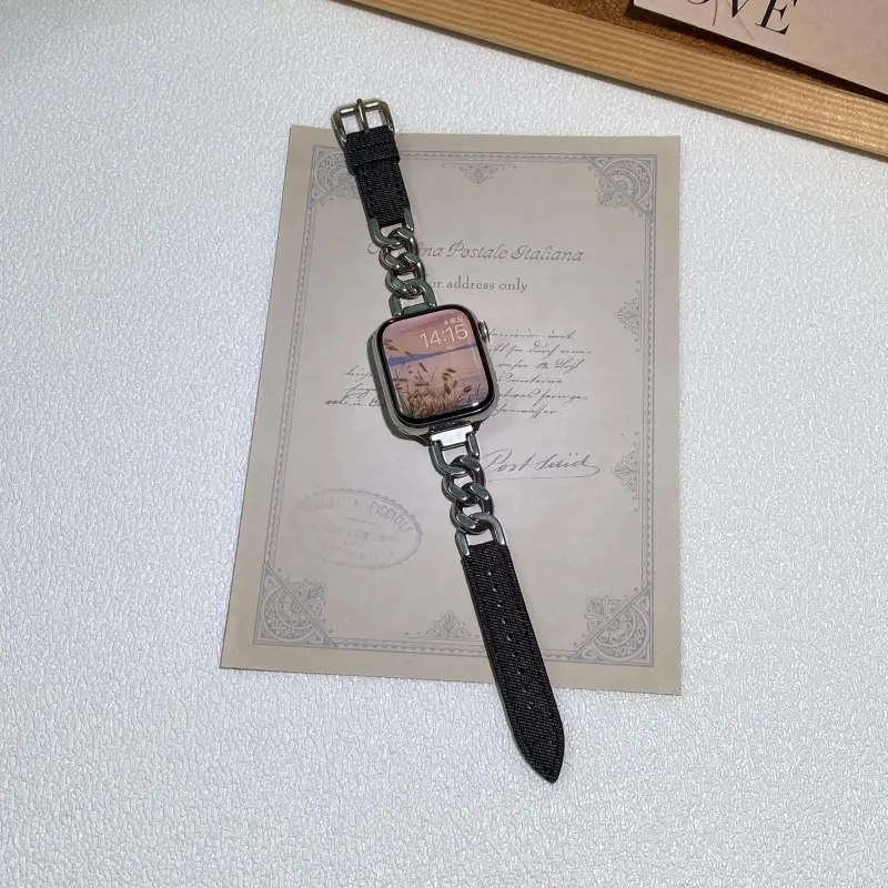 KVZUVUU Apple Compatibility Watch Band Metal-6