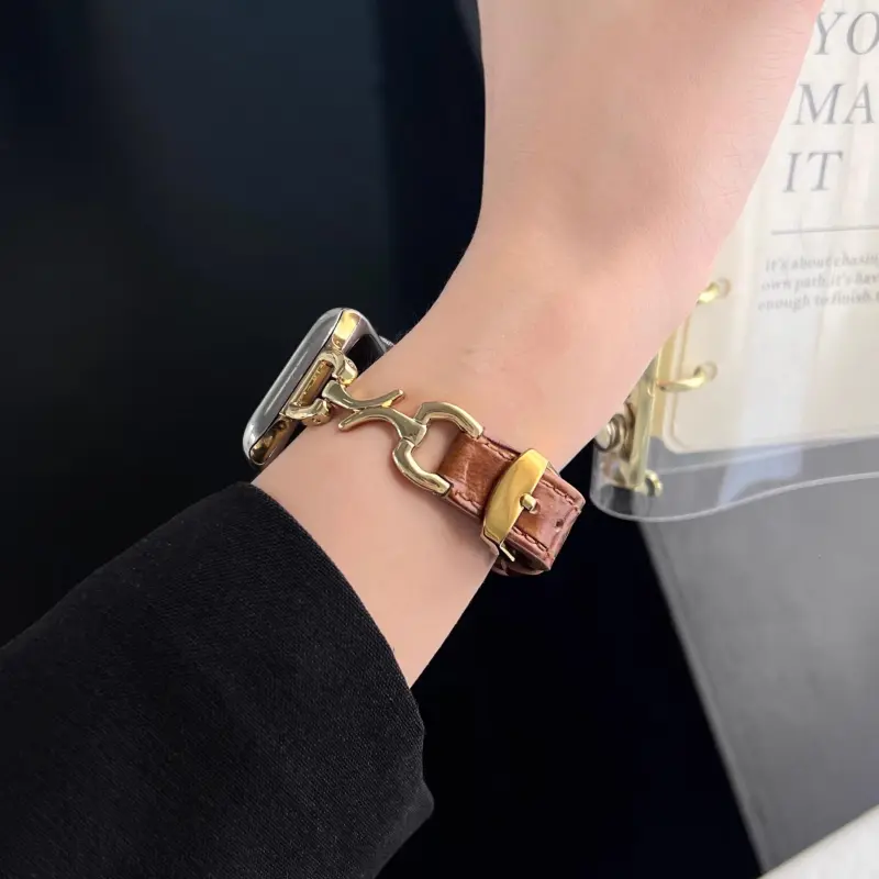 KVZUVUU Watch Band Apple Compatibility Genuine Leather Material-8
