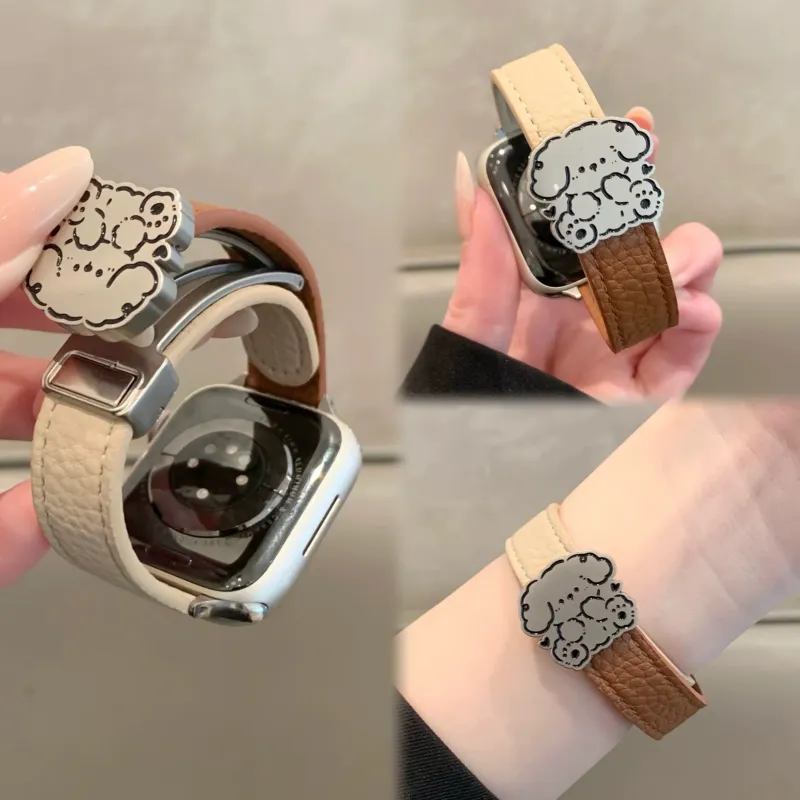 KVZUVUU Apple Compatibility Watch Band Leather-11