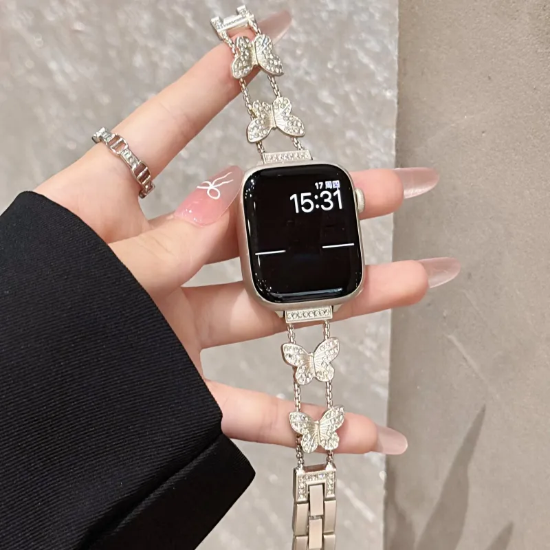 KVZUVUU Apple Compatibility Watch Band Metal-4