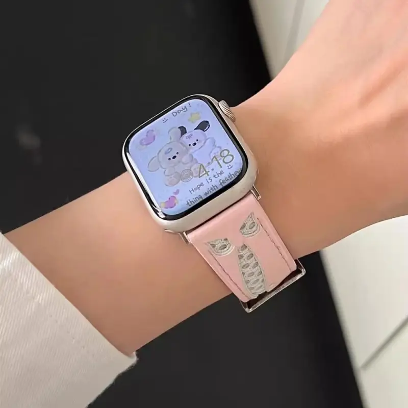 KVZUVUU Watch Band Apple Compatibility Cowhide Leather Material-6
