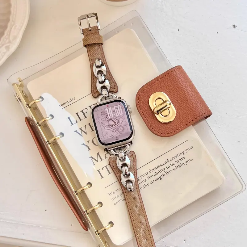 KVZUVUU Watch Band Apple Compatibility Metal, Denim Material-19