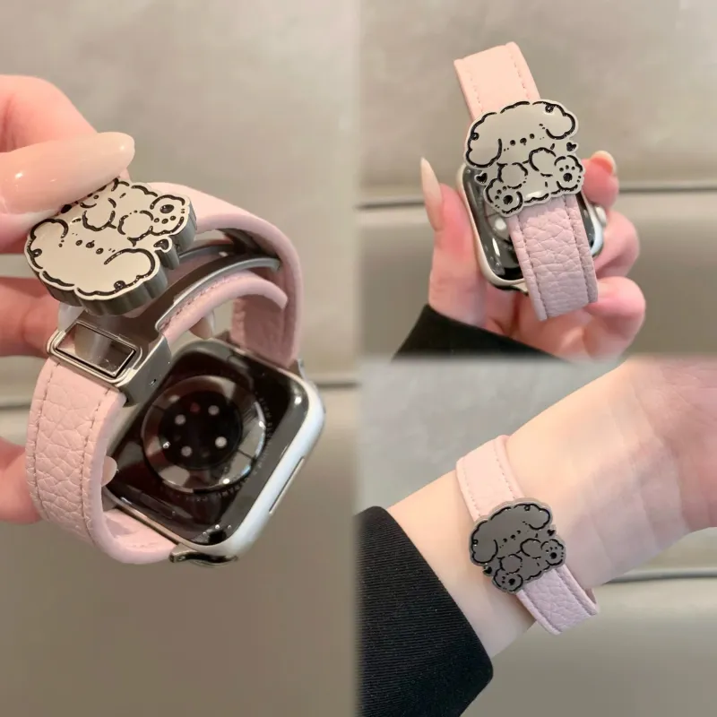 KVZUVUU Apple Compatibility Watch Band Leather-1
