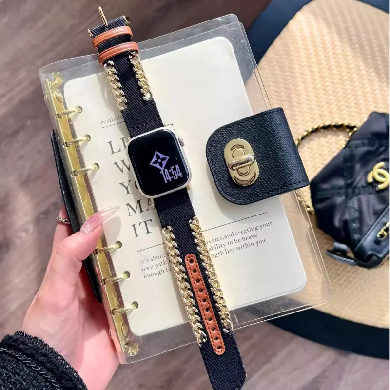 KVZUVUU Apple Compatibility Watch Band Denim Material-2