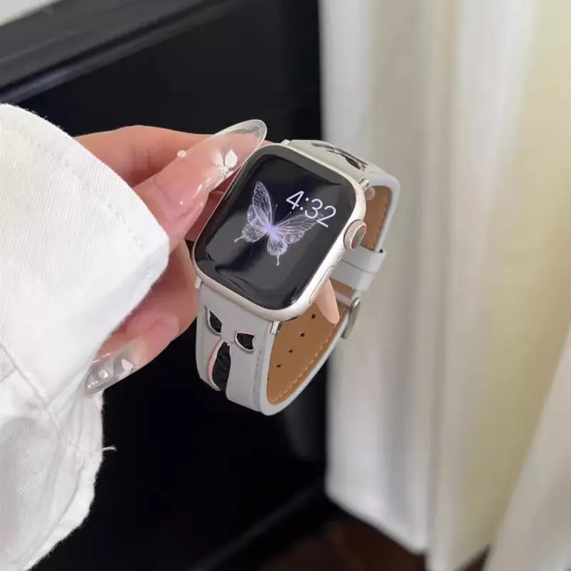 KVZUVUU Watch Band Apple Compatibility Cowhide Leather Material-16