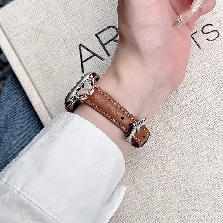 KVZUVUU Apple Compatibility Watch Band Cowhide Leather Material-3