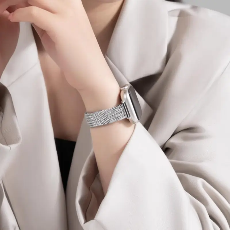 KVZUVUU Apple Compatibility Watch Band Metal-4