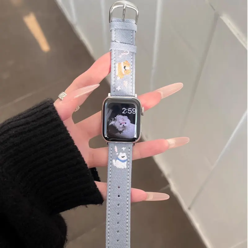 KVZUVUU Watch Band Apple Compatibility Canvas Material-4