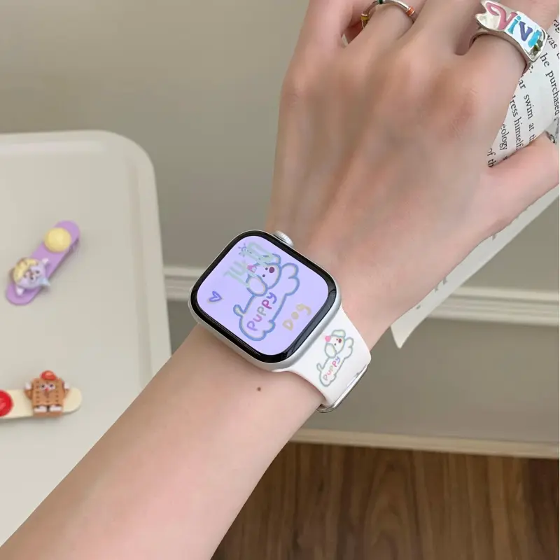 KVZUVUU Apple Compatibility Watch Band Silicone Material-1
