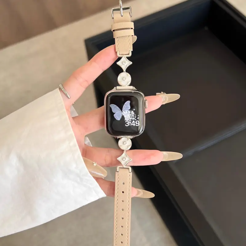 KVZUVUU IwatchS10/s9/8/7/6/Ultra Apple Compatibility Watch Band Cowhide Leather Material-14