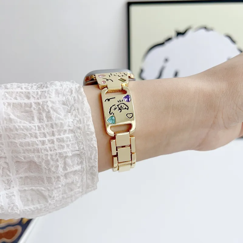 KVZUVUU Apple Compatibility Watch Band Metal-2