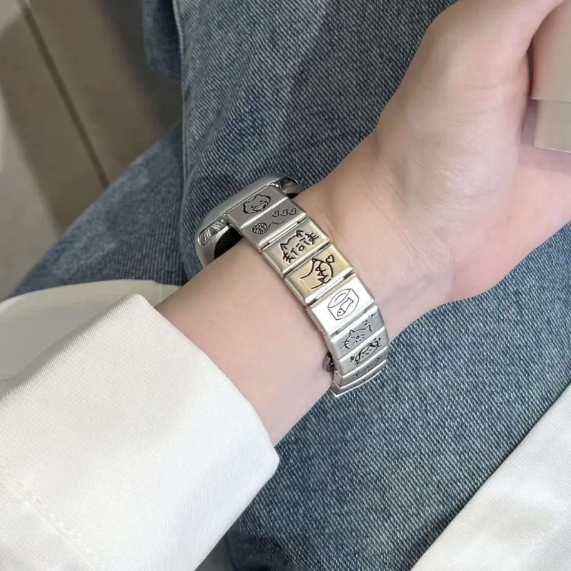 KVZUVUU IwatchS10/s9/8/7/6/Ultra Apple Compatibility Watch Band Metal-4