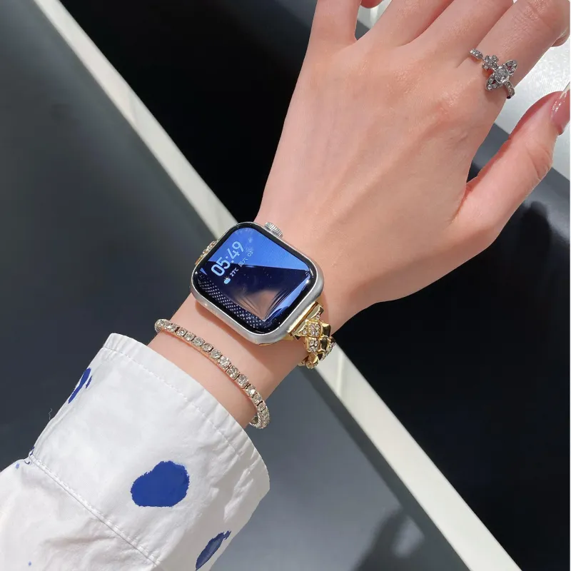 KVZUVUU Apple Compatibility Watch Band Metal-13