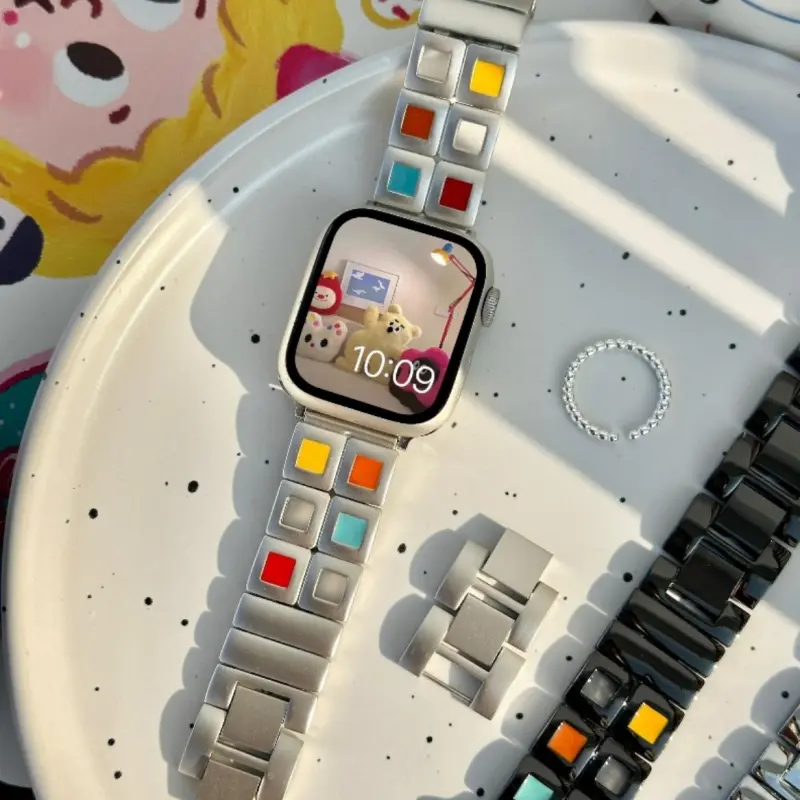 KVZUVUU Apple Compatibility Watch Band Metal-5