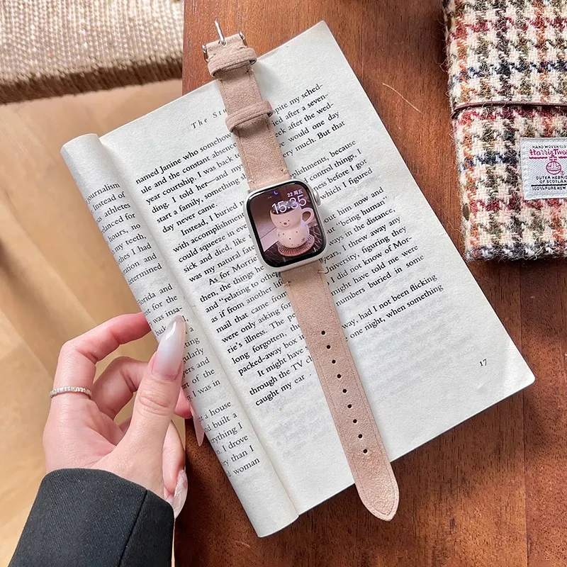 KVZUVUU Watch Band Apple Compatibility Cowhide Leather Material-21