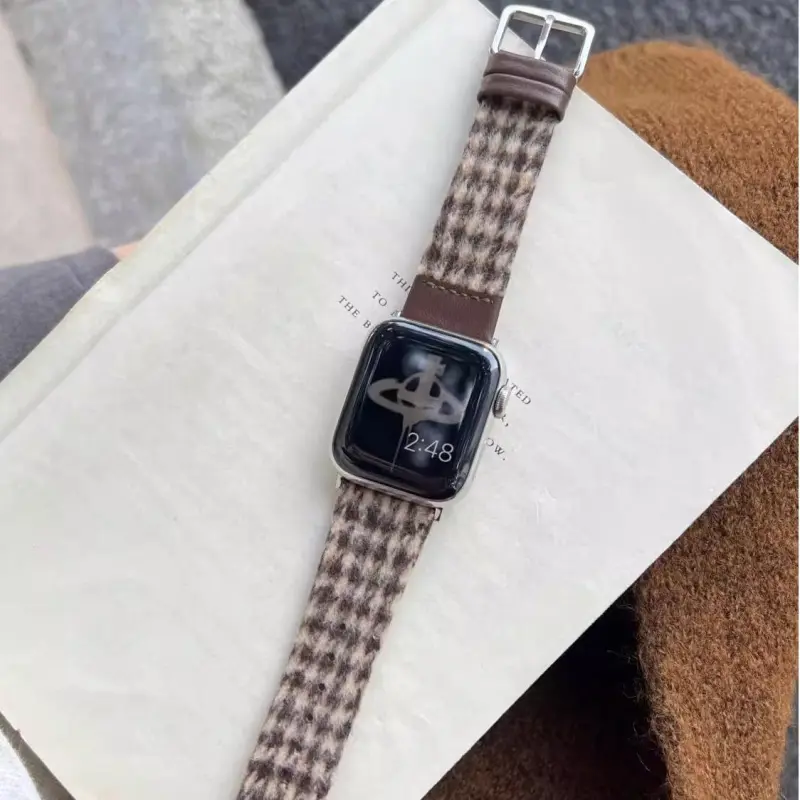 KVZUVUU Watch Band Apple Compatibility Metal, Leather Material-19