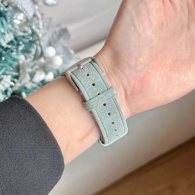 KVZUVUU Watch Band Apple Compatibility Cowhide Leather Material-28