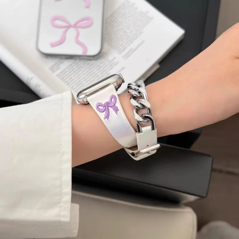 KVZUVUU Watch Band Apple Compatibility Cowhide Leather Material-2