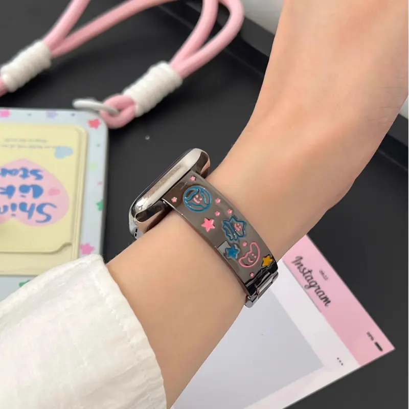 KVZUVUU Watch Band Apple Compatibility Metal-15