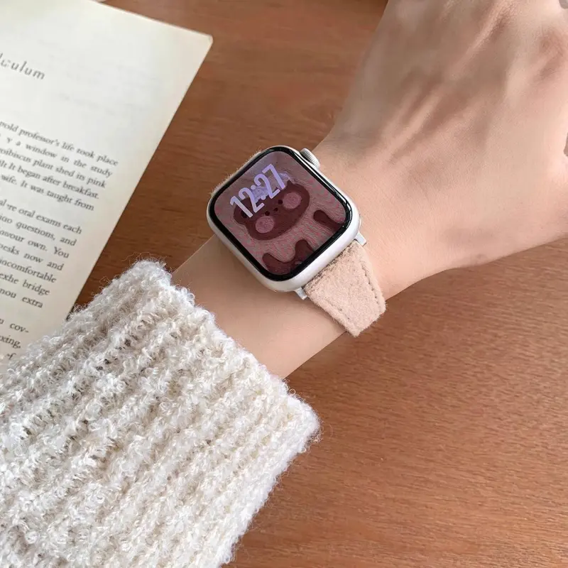 KVZUVUU Watch Band Apple Compatibility Woolen, Metal-7