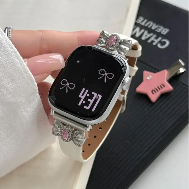 KVZUVUU Watch Band Apple Compatibility Cowhide Leather Material-1