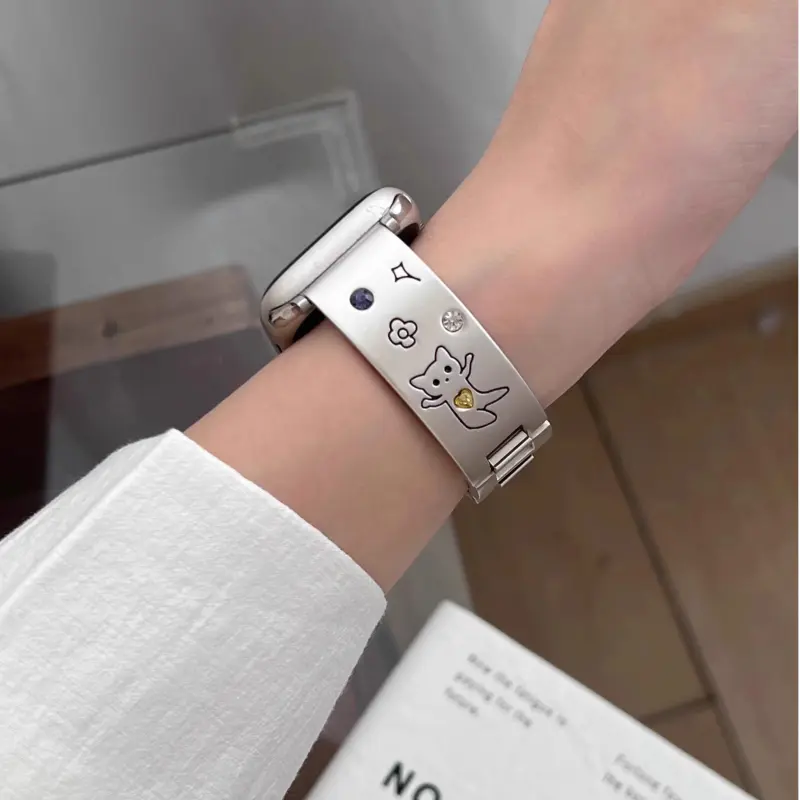 KVZUVUU Watch Band Apple Compatibility Metal-7
