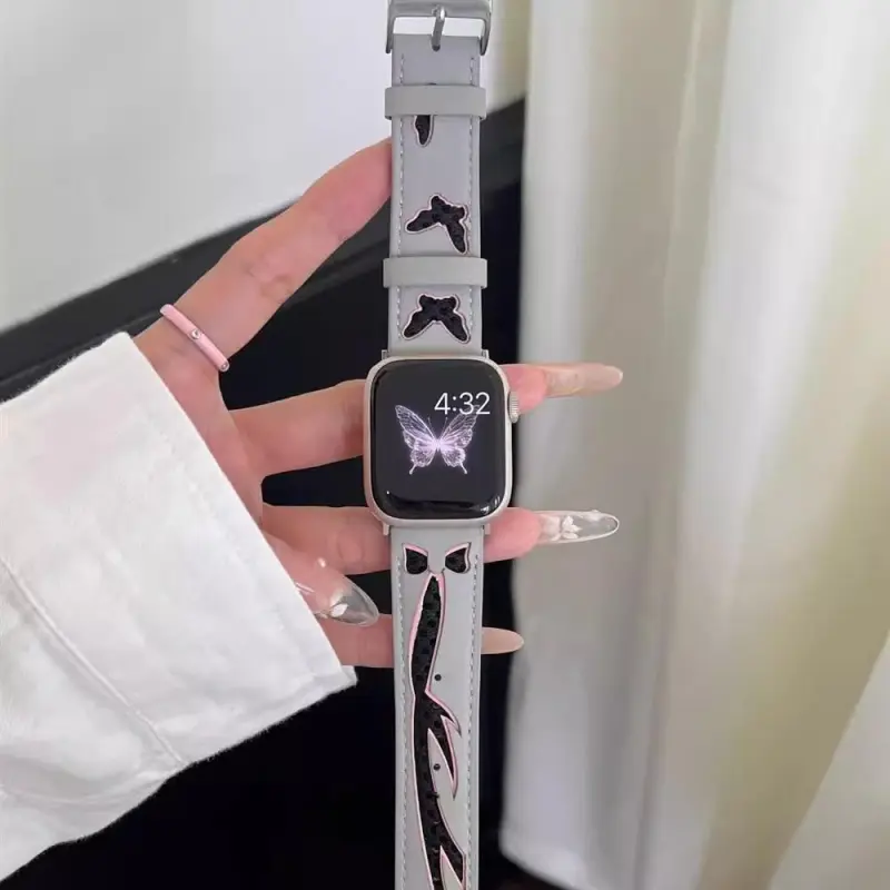 KVZUVUU Watch Band Apple Compatibility Cowhide Leather Material-19