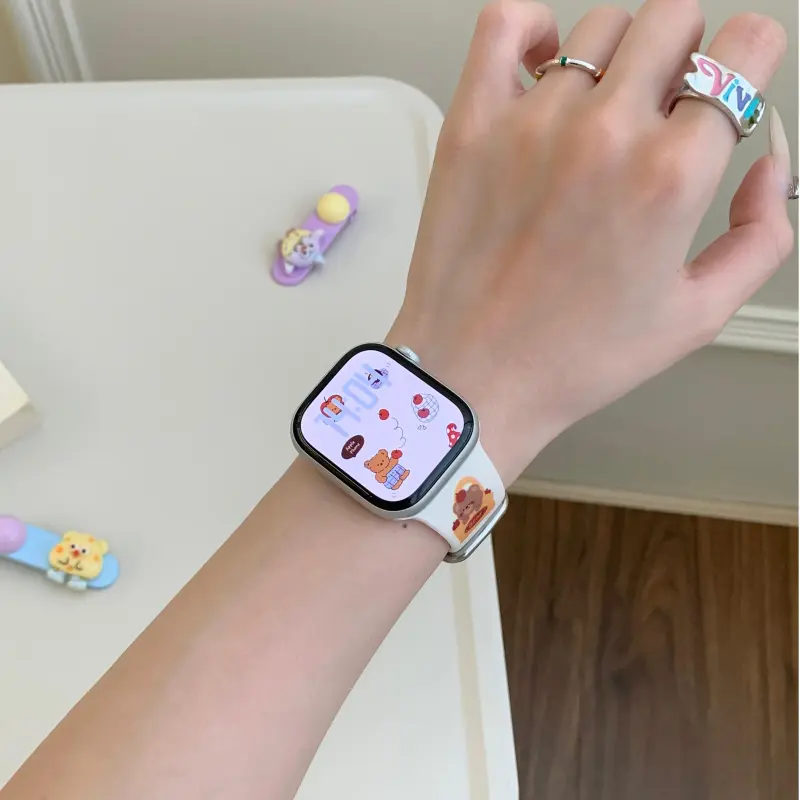 KVZUVUU Apple Compatibility Watch Band Silicone Material-11