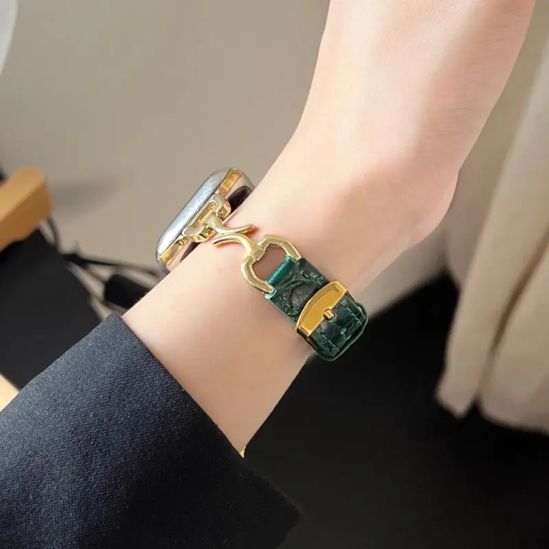 KVZUVUU Watch Band Apple Compatibility Genuine Leather Material-4