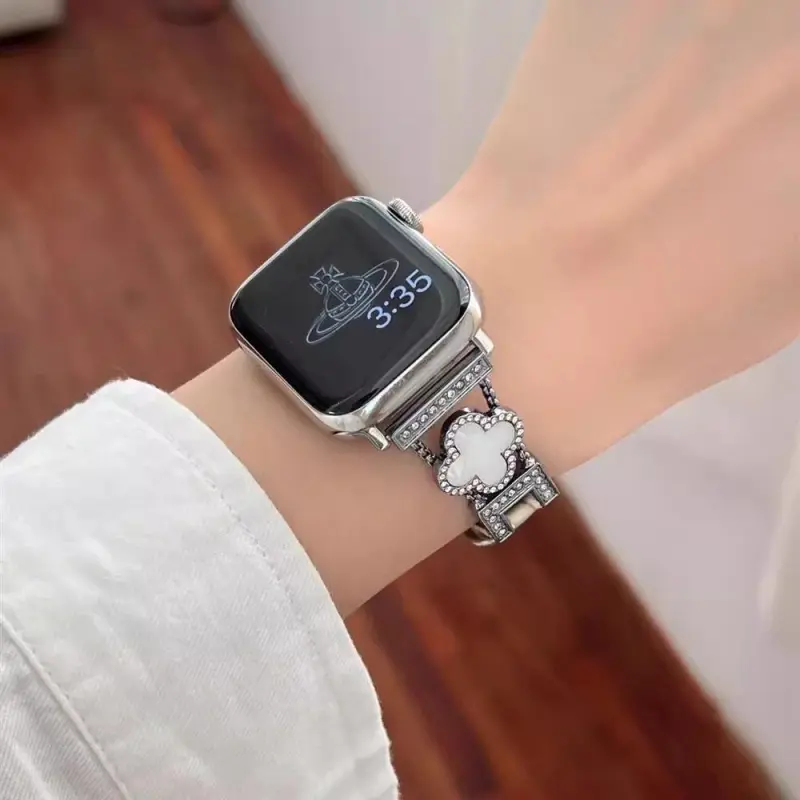 KVZUVUU Watch Band Apple Compatibility Metal Leather Material-17